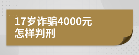 17岁诈骗4000元怎样判刑