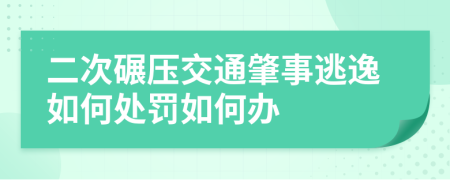 二次碾压交通肇事逃逸如何处罚如何办