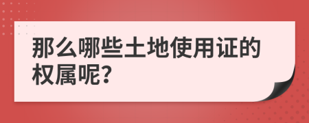 那么哪些土地使用证的权属呢？