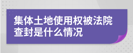 集体土地使用权被法院查封是什么情况