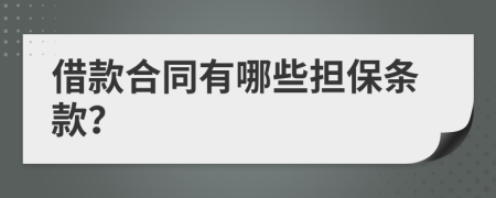 借款合同有哪些担保条款？