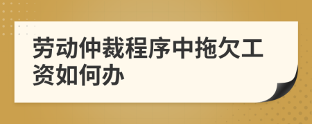 劳动仲裁程序中拖欠工资如何办