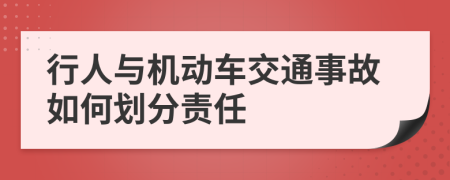 行人与机动车交通事故如何划分责任