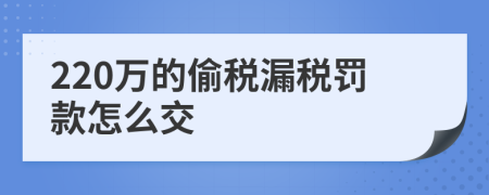 220万的偷税漏税罚款怎么交