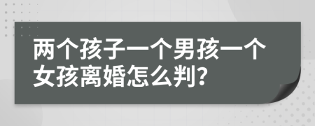 两个孩子一个男孩一个女孩离婚怎么判？