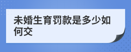 未婚生育罚款是多少如何交
