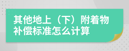 其他地上（下）附着物补偿标准怎么计算