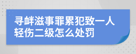 寻衅滋事罪累犯致一人轻伤二级怎么处罚