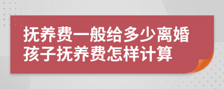 抚养费一般给多少离婚孩子抚养费怎样计算