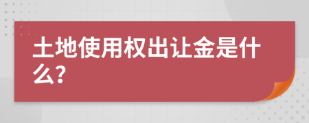 土地使用权出让金是什么？