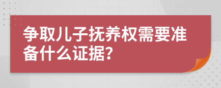 争取儿子抚养权需要准备什么证据？