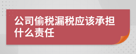 公司偷税漏税应该承担什么责任