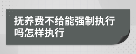 抚养费不给能强制执行吗怎样执行