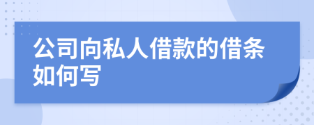 公司向私人借款的借条如何写