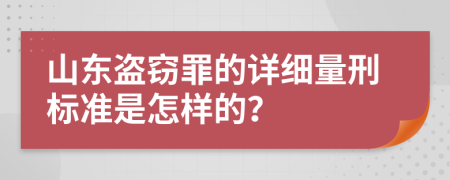 山东盗窃罪的详细量刑标准是怎样的？