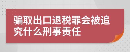 骗取出口退税罪会被追究什么刑事责任