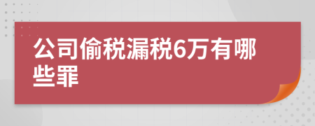 公司偷税漏税6万有哪些罪