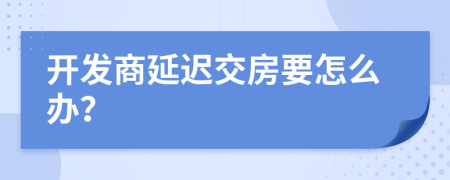 开发商延迟交房要怎么办？