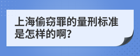 上海偷窃罪的量刑标准是怎样的啊？