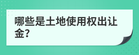 哪些是土地使用权出让金？