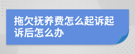 拖欠抚养费怎么起诉起诉后怎么办