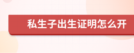 私生子出生证明怎么开
