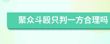 聚众斗殴只判一方合理吗