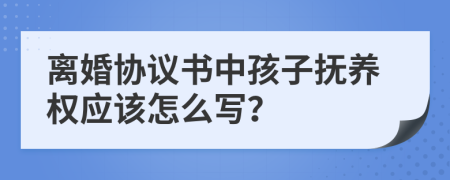 离婚协议书中孩子抚养权应该怎么写？