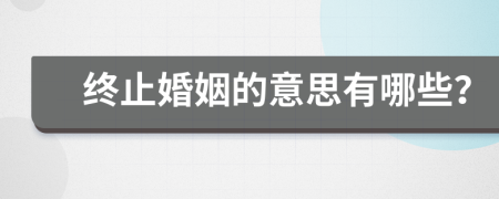 终止婚姻的意思有哪些？