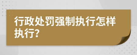 行政处罚强制执行怎样执行？