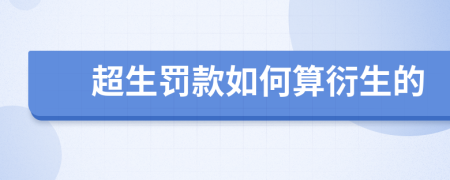 超生罚款如何算衍生的