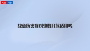 故意伤害罪对少数民族适用吗