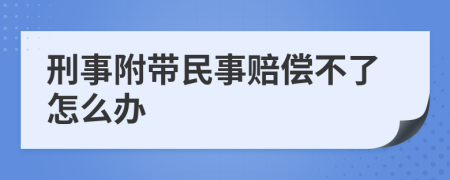 刑事附带民事赔偿不了怎么办