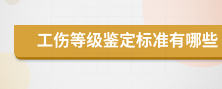 工伤等级鉴定标准有哪些