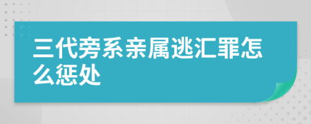 三代旁系亲属逃汇罪怎么惩处