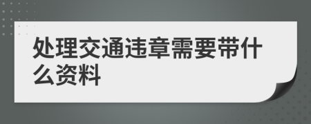 处理交通违章需要带什么资料