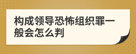 构成领导恐怖组织罪一般会怎么判