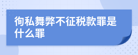 徇私舞弊不征税款罪是什么罪