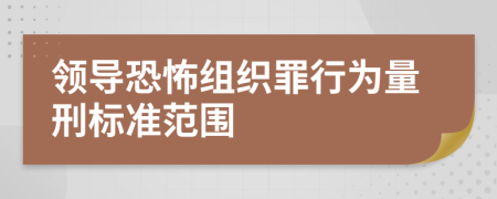 领导恐怖组织罪行为量刑标准范围