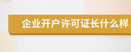 企业开户许可证长什么样