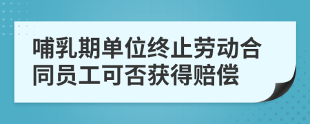 哺乳期单位终止劳动合同员工可否获得赔偿