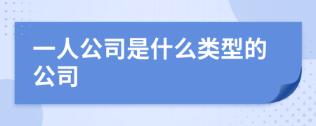 一人公司是什么类型的公司