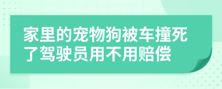 家里的宠物狗被车撞死了驾驶员用不用赔偿