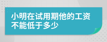 小明在试用期他的工资不能低于多少