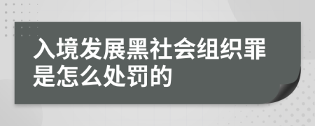 入境发展黑社会组织罪是怎么处罚的