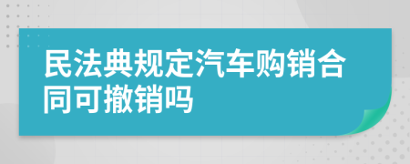 民法典规定汽车购销合同可撤销吗