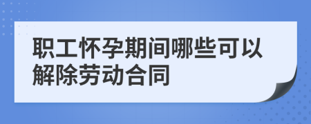 职工怀孕期间哪些可以解除劳动合同