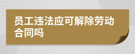 员工违法应可解除劳动合同吗