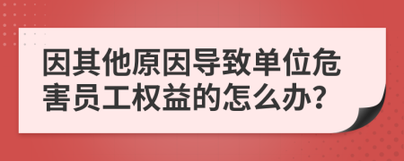 因其他原因导致单位危害员工权益的怎么办？