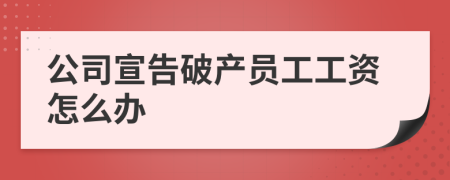 公司宣告破产员工工资怎么办